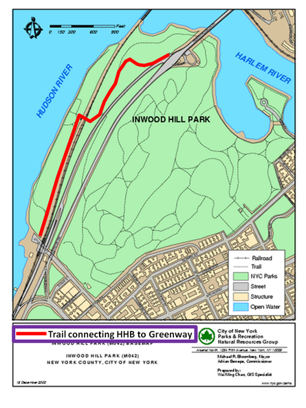 How to get from Henry Hudson Bridge walkway to HHP Greenway